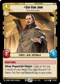 Qui-Gon Jinn - Influencing Chance - A Lawless Time - Star Wars: Unlimited card