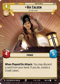 Bix Caleen - Selling Scrap (Hyperspace) - A Lawless Time - Star Wars: Unlimited card