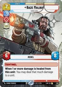 Baze Malbus - Good Luck (Hyperspace Foil) - A Lawless Time - Star Wars: Unlimited card