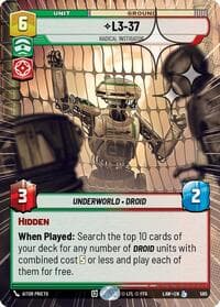 L3-37 - Radical Instigator (Hyperspace Foil) - A Lawless Time - Star Wars: Unlimited card