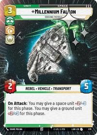 Millennium Falcon - Dodgin Patrols (Hyperspace Foil) - A Lawless Time - Star Wars: Unlimited card