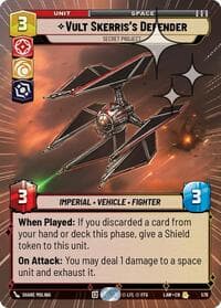 Vult Skerris's Defender - Secret Project (Hyperspace Foil) - A Lawless Time - Star Wars: Unlimited card