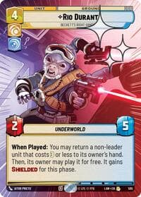 Rio Durant - Beckett's Right Hands (Hyperspace Foil) - A Lawless Time - Star Wars: Unlimited card