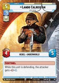 Lando Calrissian - Eyes Open (Hyperspace Foil) - A Lawless Time - Star Wars: Unlimited card
