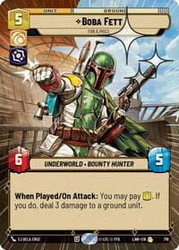 Boba Fett - For a Price (Hyperspace Foil) - A Lawless Time - Star Wars: Unlimited card