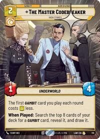 The Master Codebreaker - High Stakes (Hyperspace Foil) - A Lawless Time - Star Wars: Unlimited card