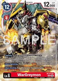 WarGreymon - BT14-101 (Reprint) - Advanced Booster Digimon Generation - Digimon Card Game card