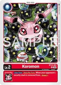 Koromon - BT14-001 (Reprint) - Advanced Booster Digimon Generation - Digimon Card Game card