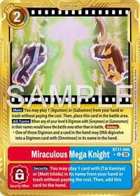 Miraculous Mega Knight (Gold Border) - Advanced Booster Digimon Generation - Digimon Card Game card