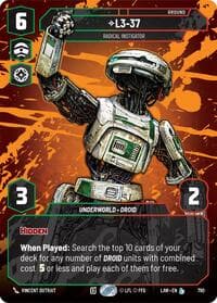 L3-37 - Radical Instigator (Prestige) - A Lawless Time - Star Wars: Unlimited card