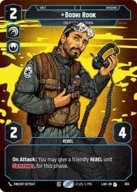 Bodhi Rook - Creating a Diversion (Prestige) - A Lawless Time - Star Wars: Unlimited card