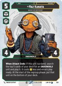 Maz Kanata - Where's My Boyfriend? (Prestige) - A Lawless Time - Star Wars: Unlimited card