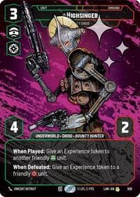 Highsinger - Deadly Droid (Prestige Foil) - A Lawless Time - Star Wars: Unlimited card