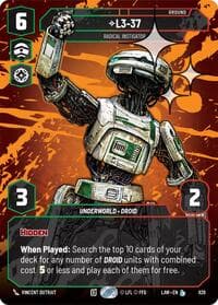 L3-37 - Radical Instigator (Prestige Foil) - A Lawless Time - Star Wars: Unlimited card