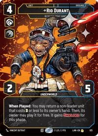 Rio Durant - Beckett's Right Hands (Prestige Foil) - A Lawless Time - Star Wars: Unlimited card