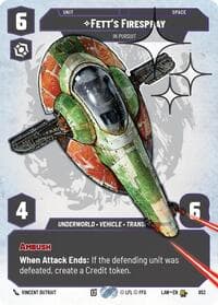 Fett's Firespray - In Pursuit (Prestige Foil) - A Lawless Time - Star Wars: Unlimited card