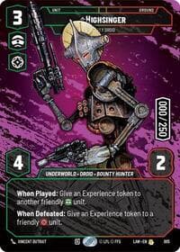 Highsinger - Deadly Droid (Serialized) - A Lawless Time - Star Wars: Unlimited card