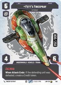 Fett's Firespray - In Pursuit (Serialized) - A Lawless Time - Star Wars: Unlimited card