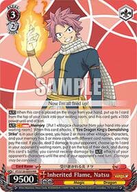 Inherited Flame, Natsu - FAIRY TAIL 100 YEARS QUEST - Weiss Schwarz card