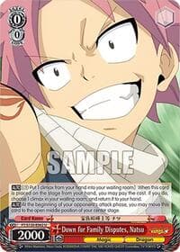 Down for Family Disputes, Natsu - FAIRY TAIL 100 YEARS QUEST - Weiss Schwarz card