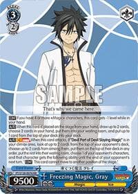 Freezing Magic, Gray - FAIRY TAIL 100 YEARS QUEST - Weiss Schwarz card