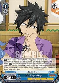 Off Day, Gray - FAIRY TAIL 100 YEARS QUEST - Weiss Schwarz card
