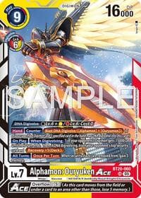 Alphamon: Ouryuken ACE (Reprint) - Advanced Booster Digimon Generation - Digimon Card Game card