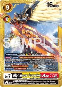 Alphamon: Ouryuken ACE (Gold Border) - Advanced Booster Digimon Generation - Digimon Card Game card