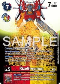 RizeGreymon - BT13-015 (Alternate Art) - Advanced Booster Digimon Generation - Digimon Card Game card