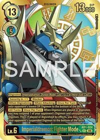 Imperialdramon: Fighter Mode - AD1-024 (Rare Pull) - Advanced Booster Digimon Generation - Digimon Card Game card