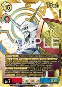 Omnimon - AD1-025 (Rare Pull) - Advanced Booster Digimon Generation - Digimon Card Game card