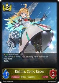 Ralmia, Sonic Racer - SDD02: Showdown Deck: Swordcraft - Shadowverse: Evolve card
