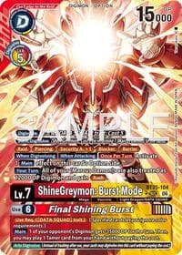 ShineGreymon: Burst Mode // Final Shining Burst (Alternate Art) - Dual Revolution - Digimon Card Game card