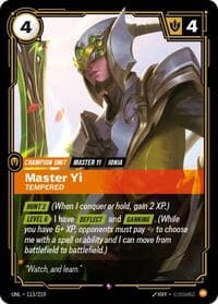 Master Yi, Tempered - Unleashed - Riftbound: League of Legends Trading Card Game card