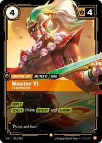 Master Yi, Tempered (Alternate Art) - Unleashed - Riftbound: League of Legends Trading Card Game card