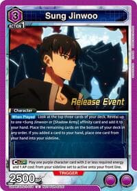 Sung Jinwoo (018) - UE17BT: SOLO LEVELING Release Event Cards - Union Arena card