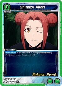 Shimizu Akari - UE17BT: SOLO LEVELING Release Event Cards - Union Arena card