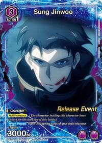 Sung Jinwoo (016) (Release Event Participation) - UE17BT: SOLO LEVELING Release Event Cards - Union Arena card