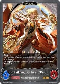 Phildau, Lionheart Ward (Evolved) - P26 (Foil) - BP16: New World Genesis - Shadowverse: Evolve card