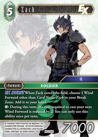 Zack EX - Dreamlike Oceans - Final Fantasy TCG card