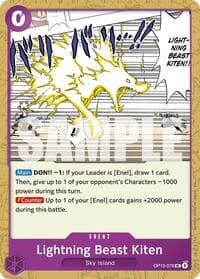 Lightning Beast Kiten - Adventure on Kami's Island - One Piece Card Game card