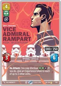 Vice Admiral Rampart - On Schedule (Serialized) (Rose Gold) - Secrets of Power - Star Wars: Unlimited card