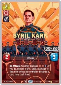 Syril Karn - Where Is He? (Serialized) (Rose Gold) - Secrets of Power - Star Wars: Unlimited card