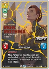 Mon Mothma - Clinging to Hope (Serialized) (Gold) - Secrets of Power - Star Wars: Unlimited card