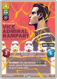 Vice Admiral Rampart - On Schedule (Serialized) (Gold) - Secrets of Power - Star Wars: Unlimited card