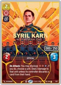 Syril Karn - Where Is He? (Serialized) (Gold) - Secrets of Power - Star Wars: Unlimited card