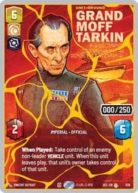 Grand Moff Tarkin - Taking Krennic's Achievement (Serialized) (Gold) - Secrets of Power - Star Wars: Unlimited card