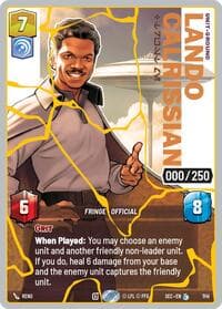 Lando Calrissian - Trust Me (Serialized) (Gold) - Secrets of Power - Star Wars: Unlimited card