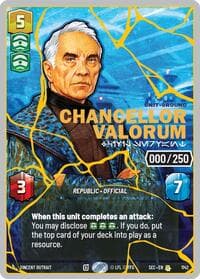 Chancellor Valorum - Civil Servant (Serialized) (Gold) - Secrets of Power - Star Wars: Unlimited card