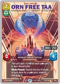 Orn Free Taa - Political Power Broker (Serialized) (Gold) - Secrets of Power - Star Wars: Unlimited card
